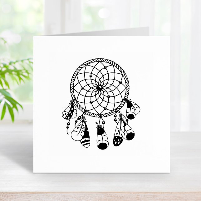 Carimbo De Borracha Tribal Dreamcatcher Boho (Criador carregado)