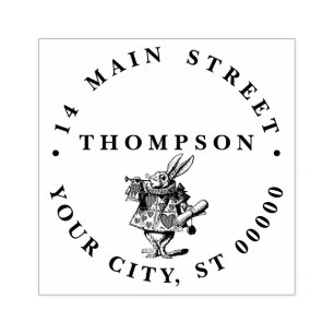 Carimbo De Borracha Tribunal do Coelho Branco Trumpeter Alice no País 