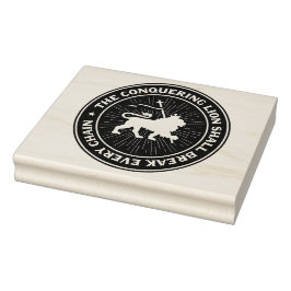 Carimbo De Borracha Tripe Judah Selassie Jah Rastafari Wood Art Stamp