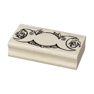 Carimbo De Borracha Triple Moon Bloom pagan wiccan símbolo lua