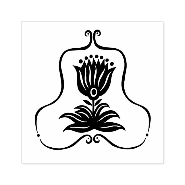 Carimbo De Borracha Tulipa de Arte de Linha Negra Elegante PERSONALIZA (Impressão)