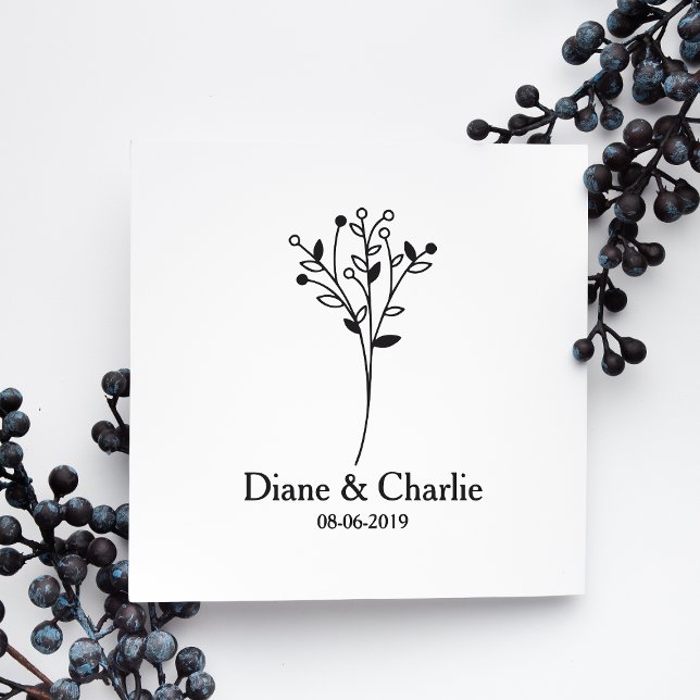 Carimbo De Borracha Twigs Wedding Monogram (Criador carregado)