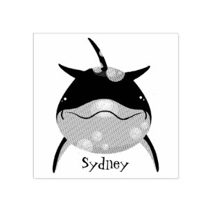 Carimbo De Borracha Um bonito e feliz desenho animado de golfinho kawa