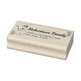 Carimbo De Borracha Urso-Cinto e Endereço de Retorno das Vinhas