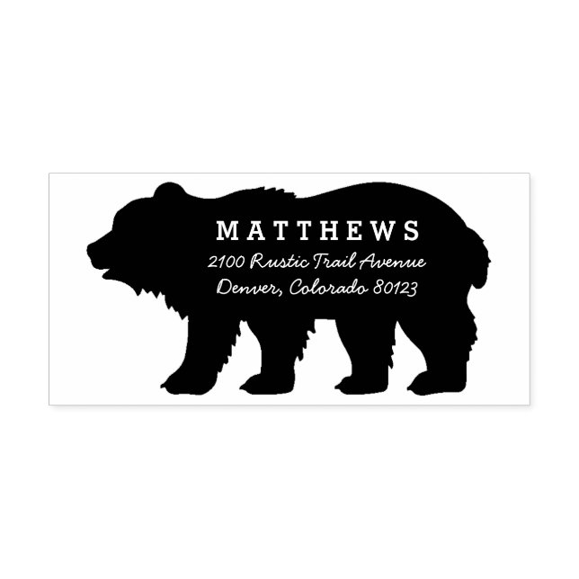 Carimbo De Borracha Urso Grande (Impressão)