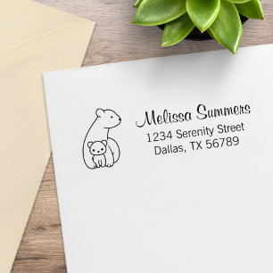 Carimbo De Borracha Ursos polares: Mãe e endereço de Cub