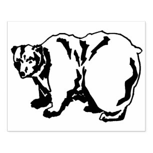 Carimbo De Borracha Ursus arctos urso-pardo
