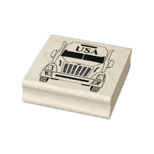 Carimbo De Borracha USA Semi Truck Rubber Stamp