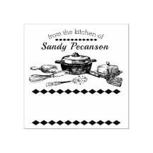 Utensílios vegetais da cozinha do selo