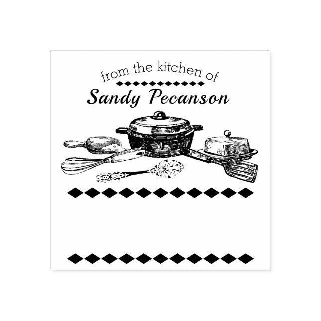 Carimbo De Borracha Utensílios vegetais da cozinha do selo (Impressão)