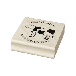 Carimbo De Borracha Vaca de fazenda - Leite fresco
