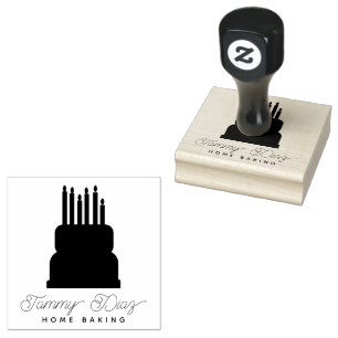 Carimbo De Borracha Velas Logo Bolo de Camadas da Panificadora