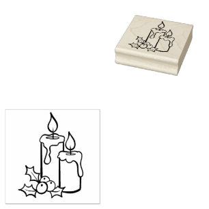 Carimbo De Borracha Velas Xmas