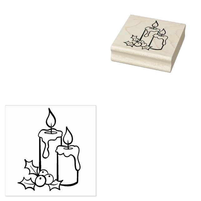 Carimbo De Borracha Velas Xmas (Carimbado)