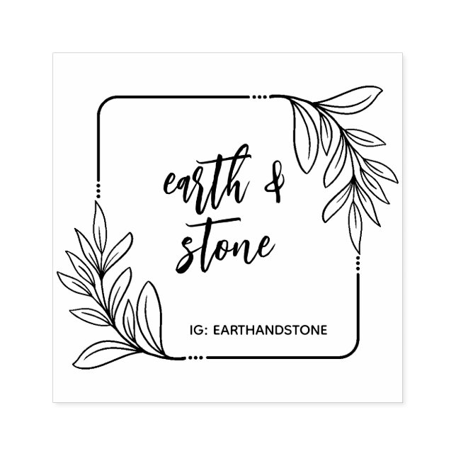 Carimbo De Borracha Verde Whimsical feito à mão (Impressão)