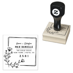 Carimbo De Borracha Verruga Botânica Simples Moderna de Negrito Profis