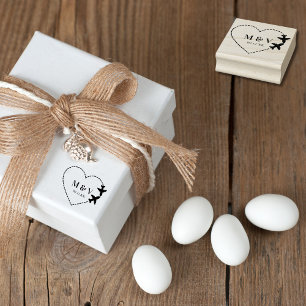 Carimbo De Borracha Viagem Casamento Dois Aviões fazem o Coração Moder