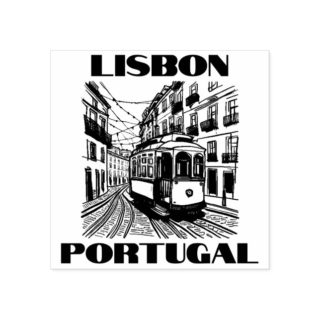 Carimbo De Borracha Viagem Portugal Lisboa (Impressão)