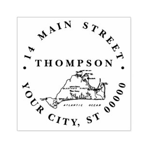 Carimbo De Borracha Vineyard Old Map #1 da Martha: Endereço de devoluç