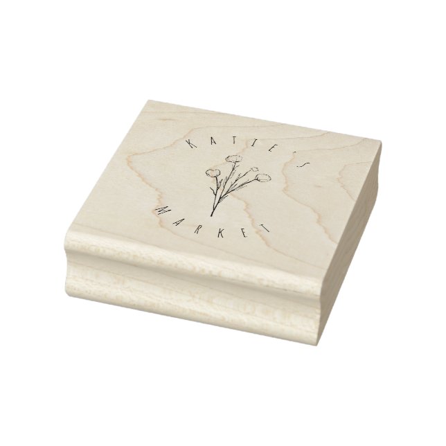 Carimbo De Borracha Vinheta Floral Moderna Elegante Simples (Carimbo)