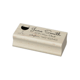 Carimbo De Borracha Vinho tinto Vidro Vidro Vinho Personalizado Endere