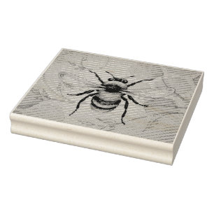 Carimbo De Borracha Vintage Bee No. 1 e Honeycomb Watercolor Art