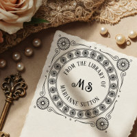 Vintage "Da Biblioteca de" Monogramas Bookplate