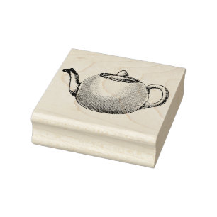 Carimbo De Borracha Vintage English Teapot Rubber Art Stamp