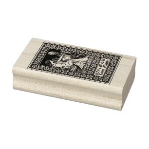 Carimbo De Borracha Vintage Ex Libris Girl, Caneta, Livros e Modelo