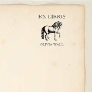 Carimbo De Borracha Vintage Ex Libris Horse Hipófilo Livro Equestre