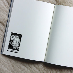 Carimbo De Borracha Vintage Ex Libris Owl, Biblioteca Personalizada Bo