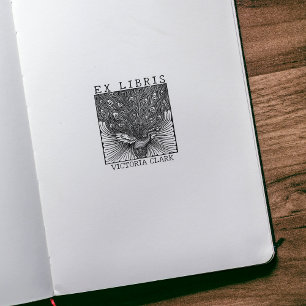 Carimbo De Borracha Vintage Ex Libris Peacock, Livro Personalizado