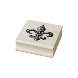 Carimbo De Borracha Vintage - Fleur de Lis