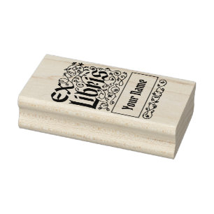 Carimbo De Borracha Vintage Floral Personal Ex-Libris Modelo