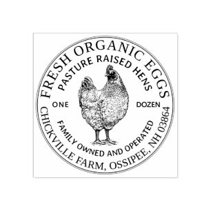 Carimbo De Borracha Vintage Hen Ovos Pasture Ergueram Ovos Orgânicos