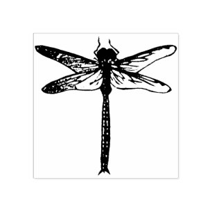 Carimbo De Borracha Vintage Japonês Dragonfly