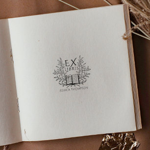 Carimbo De Borracha Vintage Laurel Book Ex Libris