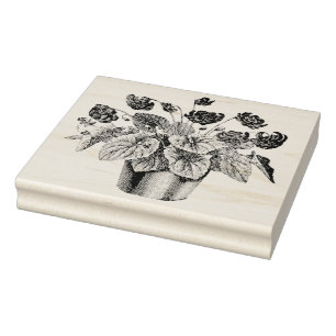 Carimbo De Borracha Vintage Pote de Cartaz de Arte de Borracha Violeta