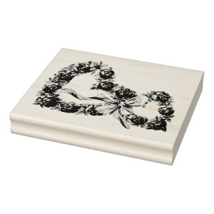 Carimbo De Borracha Vintage Rosas Corações Florais Bonito Casamento Fl