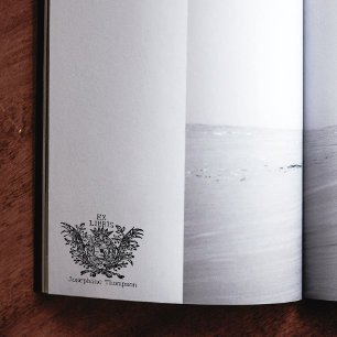 Carimbo De Borracha Vintage Royal Shield Custom Ex Libris, Livro