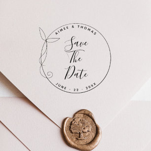 Carimbo De Borracha Vintage Rustic Wreath Save the Date Weding