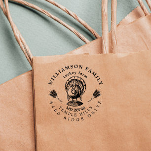 Carimbo De Borracha Vintage Turkey Fazenda Custom Farmhouse Address