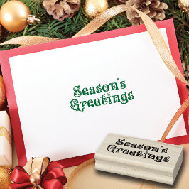 Carimbo De Borracha Vintage Type Season's Saudações Wood