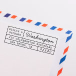Carimbo De Borracha Vintage Typewrite & Script Names Endereço de Devol<br><div class="desc">Personalize facilmente esses carimbos personalizados de texto de tipo de imagem e nomes de script Devolva endereços com seus próprios nomes e endereços. Para personalizar esses carimbos, clique em "Personalizar este modelo" e altere o texto nas caixas fornecidas. Disponível com diferentes cores de tinta (não incluídas) em tamanhos quadrados de...</div>