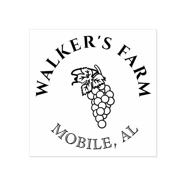 Carimbo De Borracha Vintage uva monograma (Impressão)