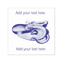 CARIMBO DE BORRACHA : VINTAGEM OCTOPUS + TEXTO PER