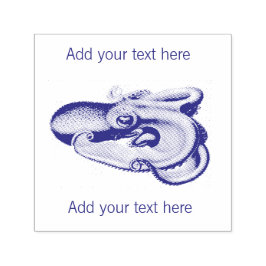 CARIMBO DE BORRACHA : VINTAGEM OCTOPUS + TEXTO PER