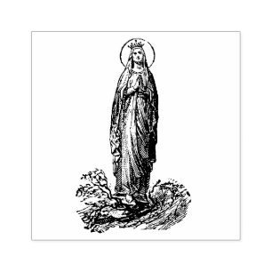 Carimbo De Borracha Virgem Maria abençoada religiosa Lourdes