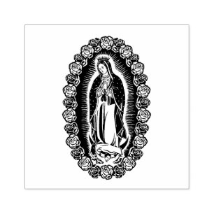 Carimbo De Borracha Virgem Maria Guadalupe Oração Religiosa Católic