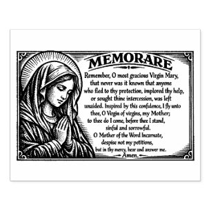 Carimbo De Borracha Virgem Maria Religiosa Oração Católica Memorare